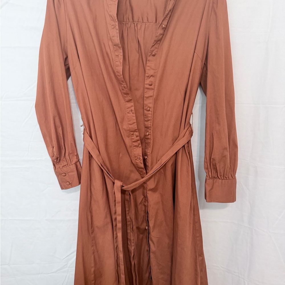 New York & Company Terracotta Long Sleeve Dress